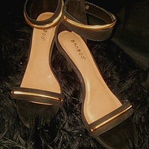 3/4 Black Heels with a Gold chain